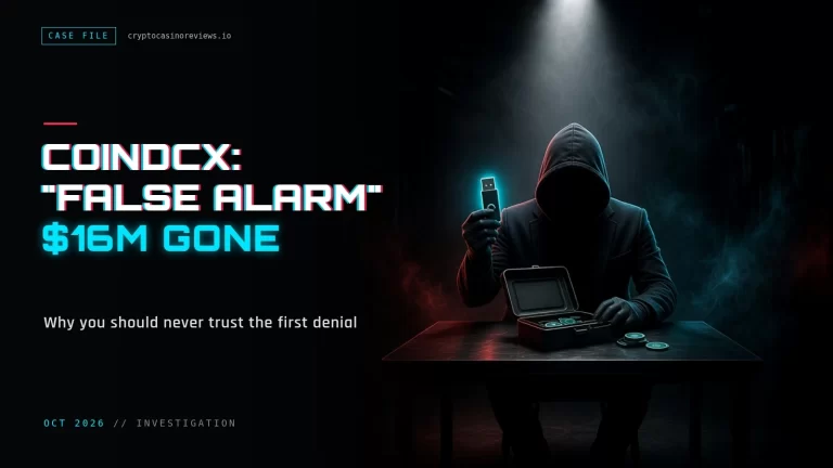 CoinDCX case file cover: false alarm, $16M gone