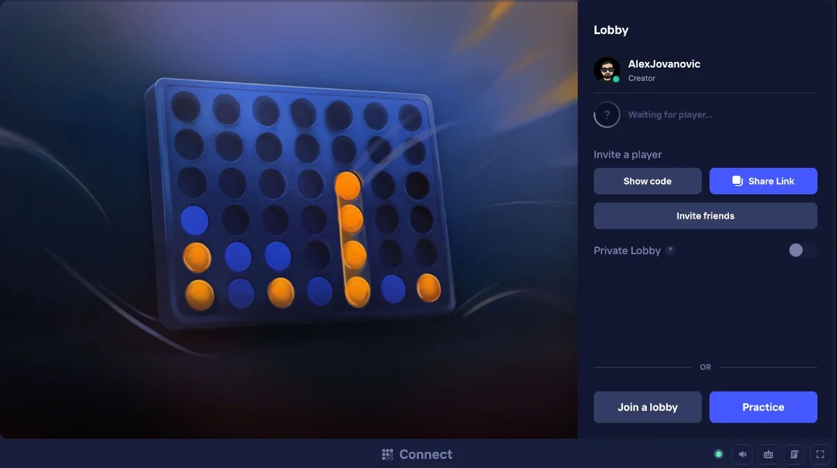 Duel Arena Connect lobby with Practice